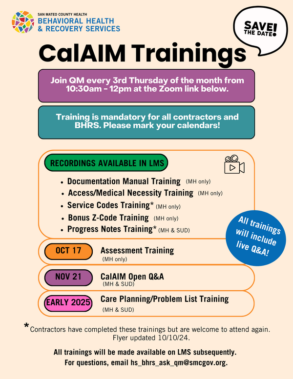 calaim trainings