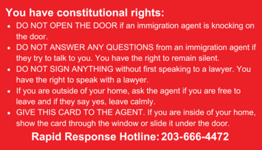 Know Your Rights Red Card