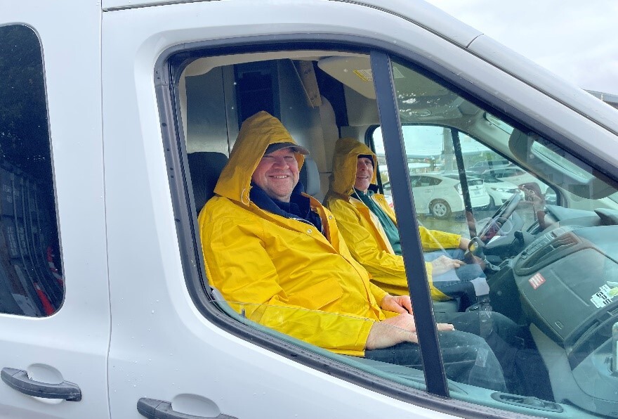 Staff Returning from Repair Work