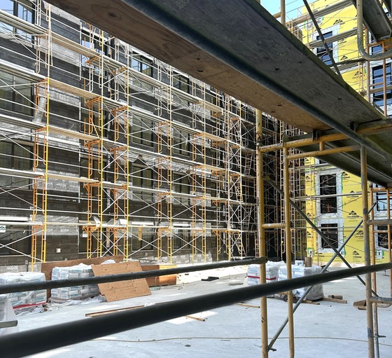 Building B under construction