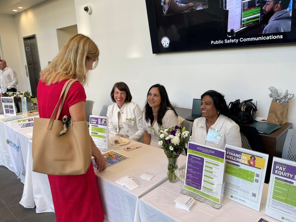 resource tables and attendee asking questions