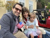 Jackie in parade car