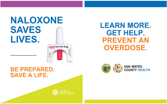 Example of social media post that says "naloxone saves lives. Be prepared. Save a life. Learn more. Get help. Prevent an overdose."