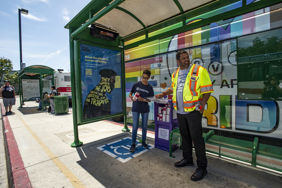 naloxone stand box being used