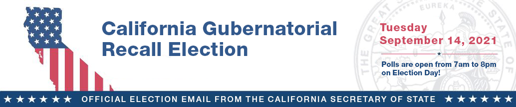 2021 California Gubernatorial Recall Election Banner