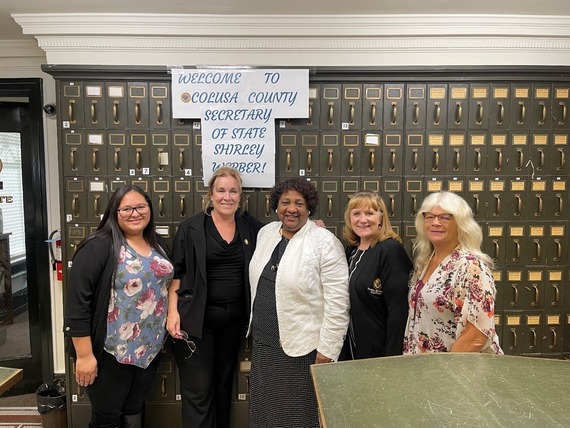 Secretary Weber with Colusa County staff 