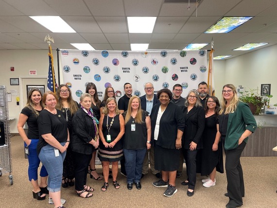 Secretary Weber with Shasta County staff 