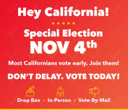Special Election November 4th. Don't Delay. Vote Today 