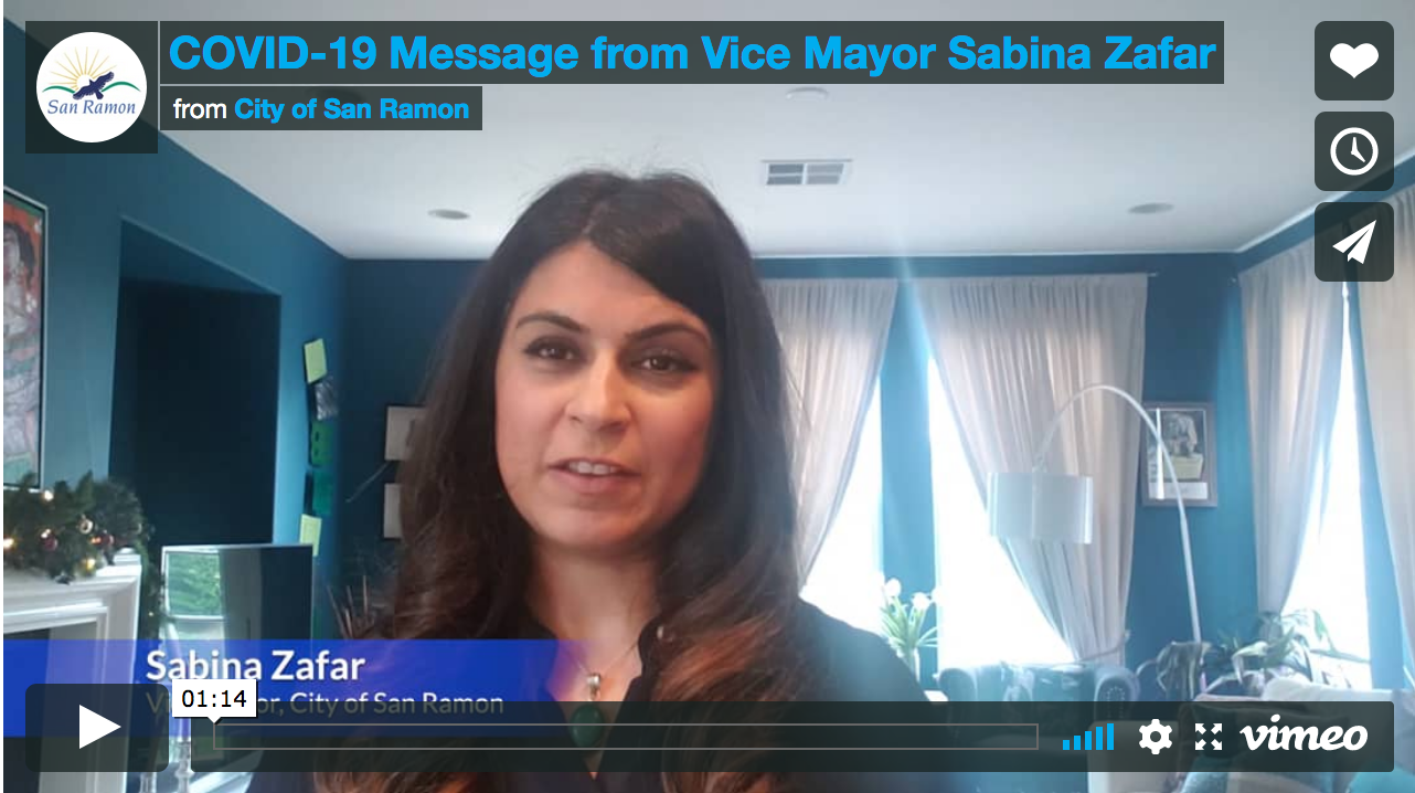 Video Message from Vice Mayor Sabina Zafar