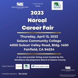 Image of flyer for the 2023 Norcal Career Fair at the Solano Community College 