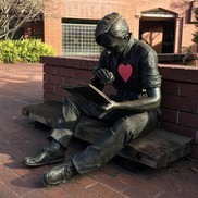 Library Statue with Heart