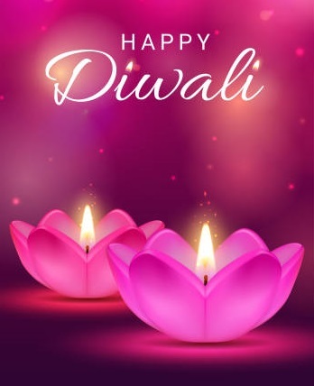 two pink lotus candles, illustration