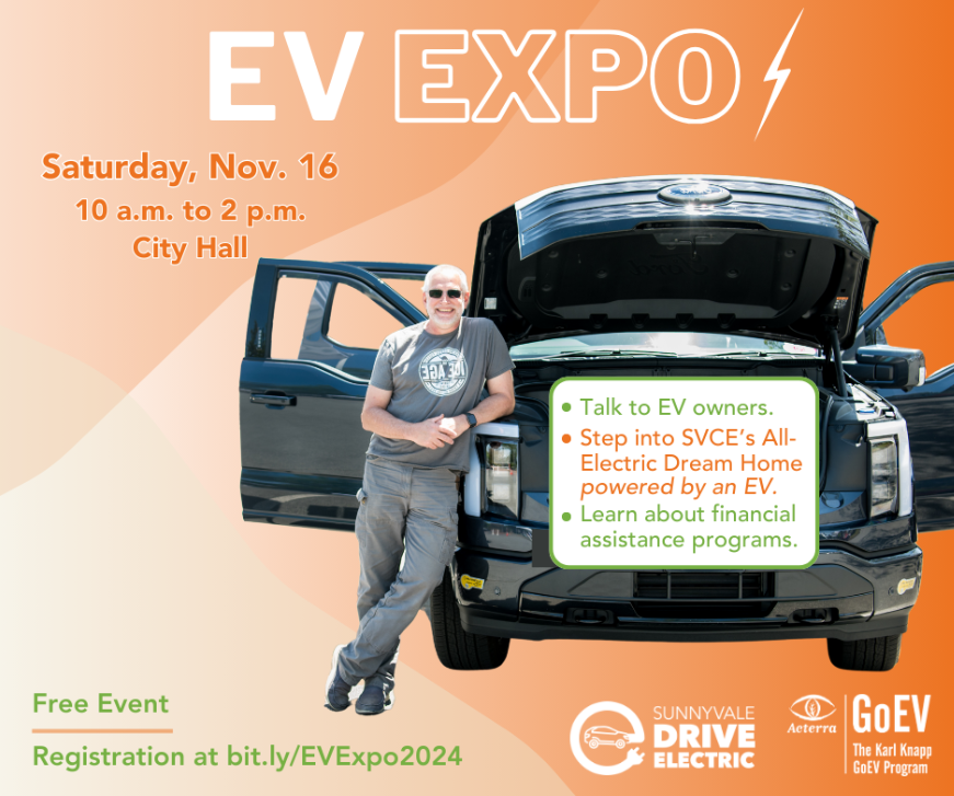 EV Expo. Saturday, Nov. 16. 10 a.m. to 2 p.m. City Hall.