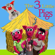 poster for three little pigs puppet show