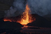 volcano erupting