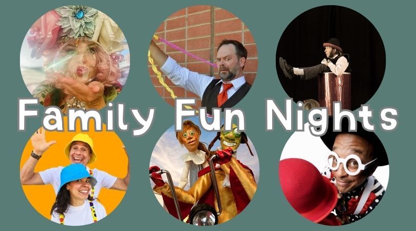 photos of performers from the family fun night series