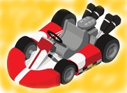 red go cart, illustration