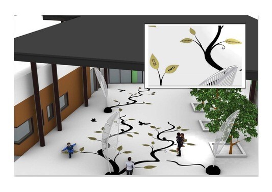 Rendering of artwork for Lakewood Library and Learning Center