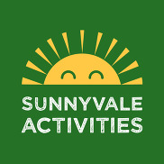 Sunnyvale Activities App logo with a smiling sun graphic above the words “Sunnyvale Activities.” Text promotes the Sunnyvale Activities App.