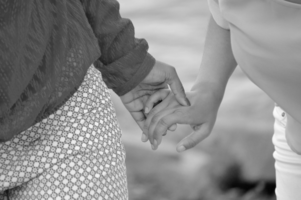 Holding Hands in Black and White