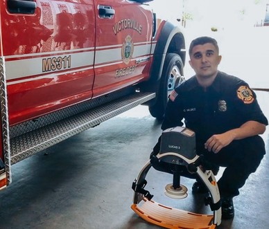 Victorville Firefighter/Paramedic Christian Valdez with Lucas Device