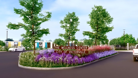 Rendering of Sign for the Wellness Center in the City of Victorville