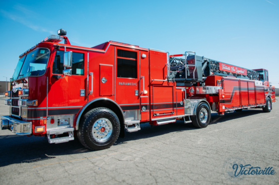 New Victorville Fire Tiller Truck