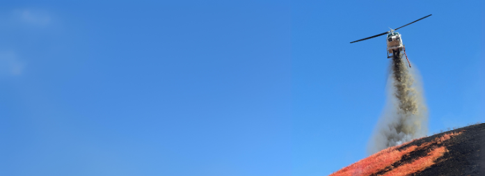 helicopter putting out fire