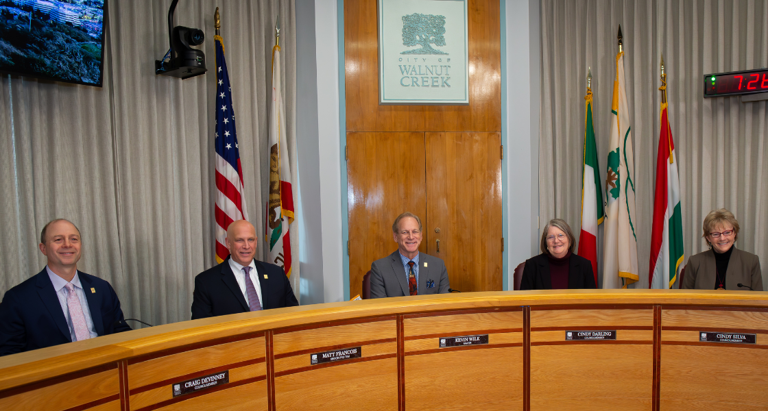 An image of the 2026 City Council sitting in the Council Chambers.