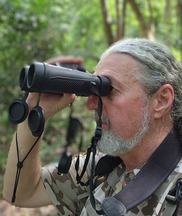 Looking through binoculars
