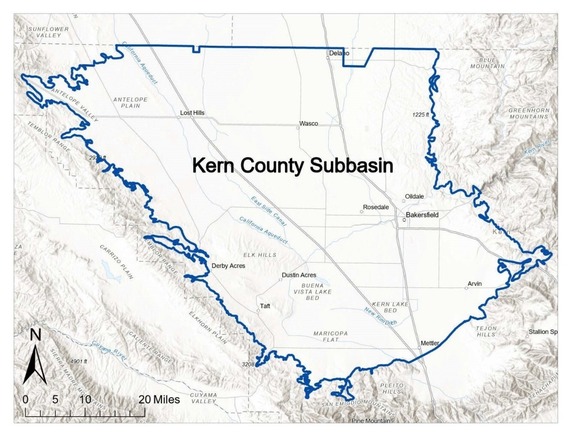 Map of Kern County Subbasin