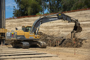 Construction on the Marysville Ring Levee.