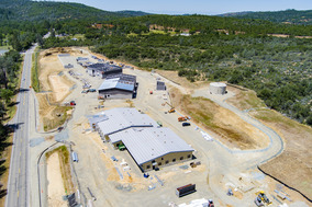 An aerial photo of the Power Systems facilities construction from May 2024.