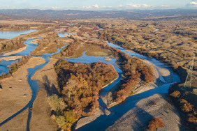 An aerial view of the Hallwood Project