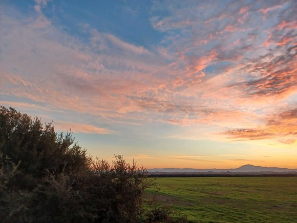 sunset with mount diablo in the background