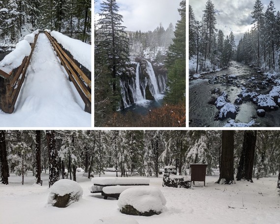 McArthur-Burney Falls Memorial SP (snow collage)