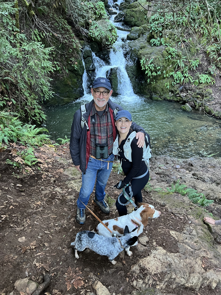 Near Mt. Tam at Cataract Falls_Director with daughter Lily and dogs 
