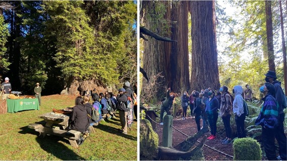 Humboldt State University students at Redwoods SP