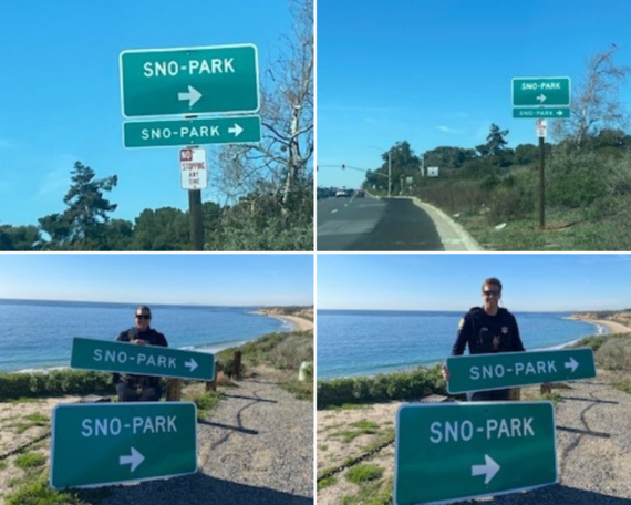 Crystal Cove SP SNO-Park Signs collage 