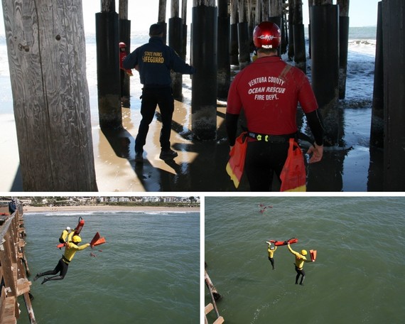 Channel Coast District water rescue training collage