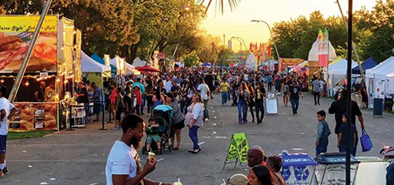 People at an outdoor festival