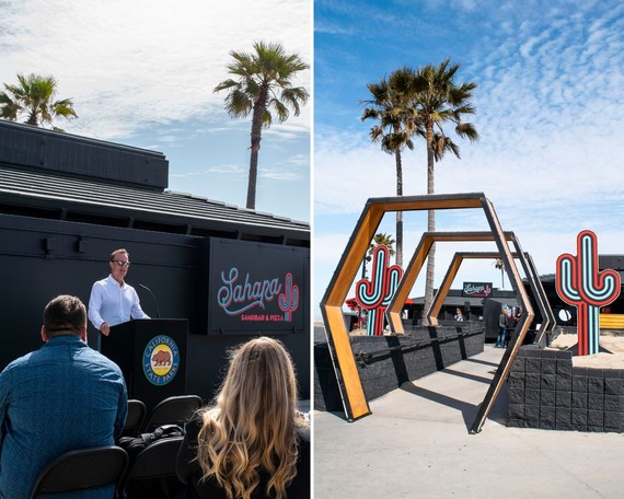 Huntington SB_Sahara Sandbar and Pizza collage