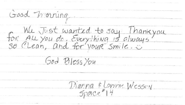 Thank you note
