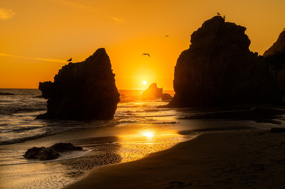 Sunset on Beach at Robert H. Meyer Memorial State Beach