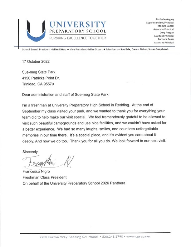 Thank you note for Sue-meg SP 