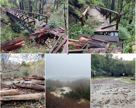 Big Sur storm damage collage