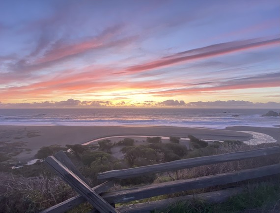 Sonoma Coast SP (Sunset over beach)