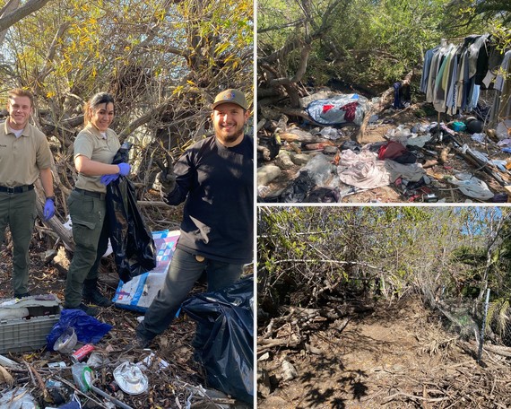 Malibu creek SP illegal camp cleanup (collage)