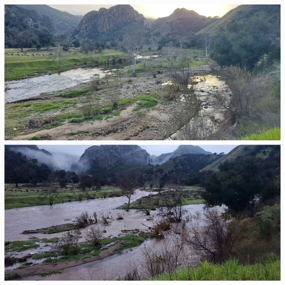 Malibu Creek SP (before and after rain)