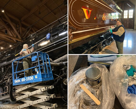 CA State Railroad Museum (train cleaning collage)